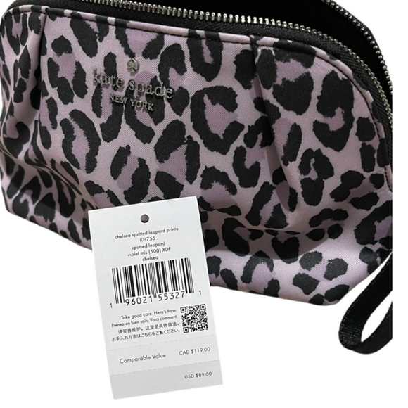 Kate Spade Chelsea Leopard Cosmetic Pouch - Picture 7 of 8